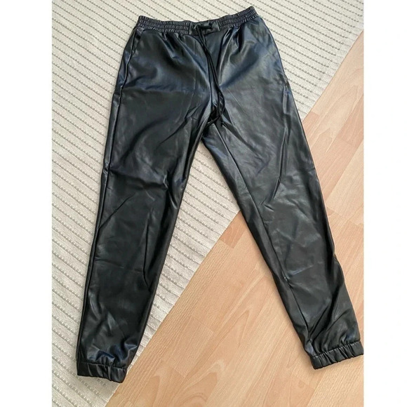 Source Unknown - Faux Leather Front Drawstring Jogger - Picture 4 of 7